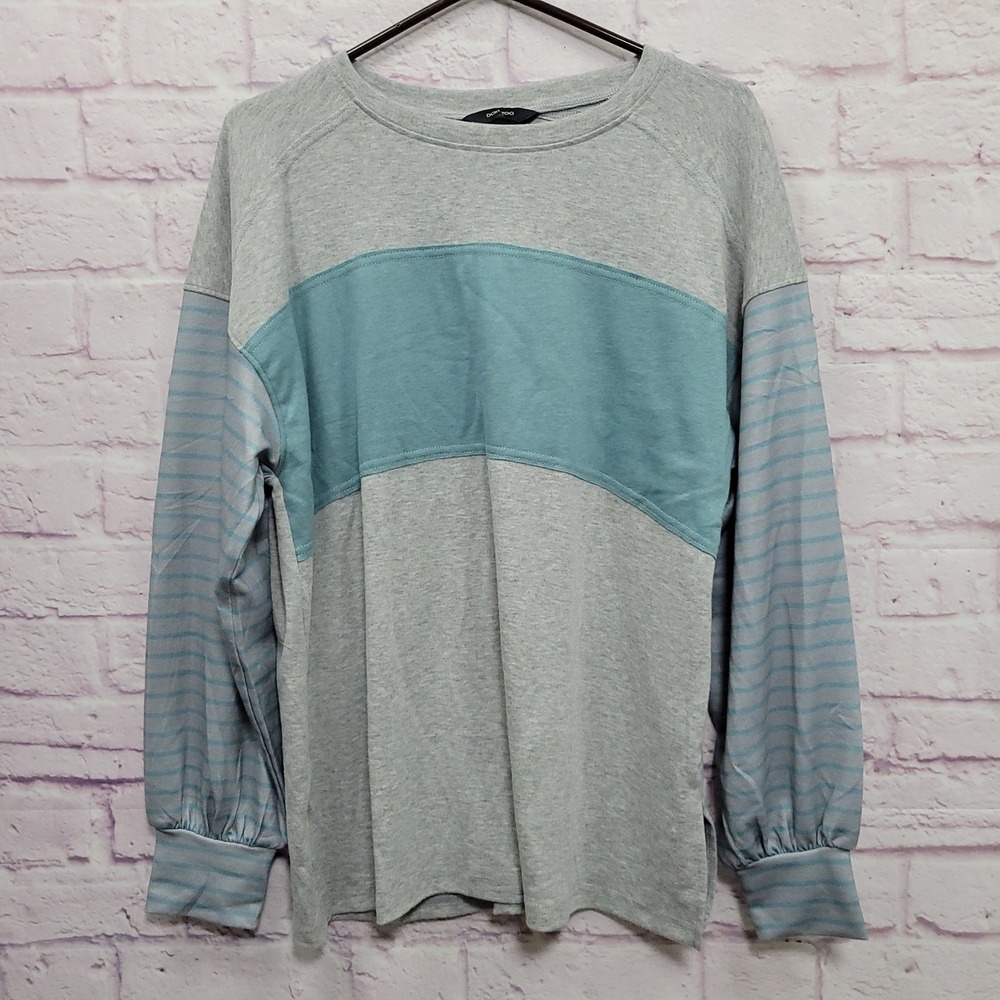 NEW Dokotoo Colorblock Pullover Knit Shirt Womens M Slouchy Loungewear Cozy Chic